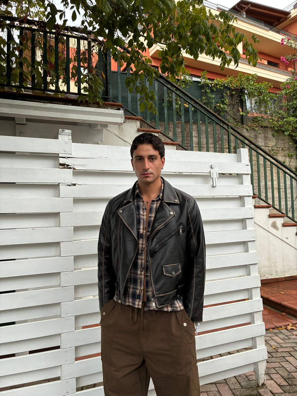 Leather Brown Jacket - size S