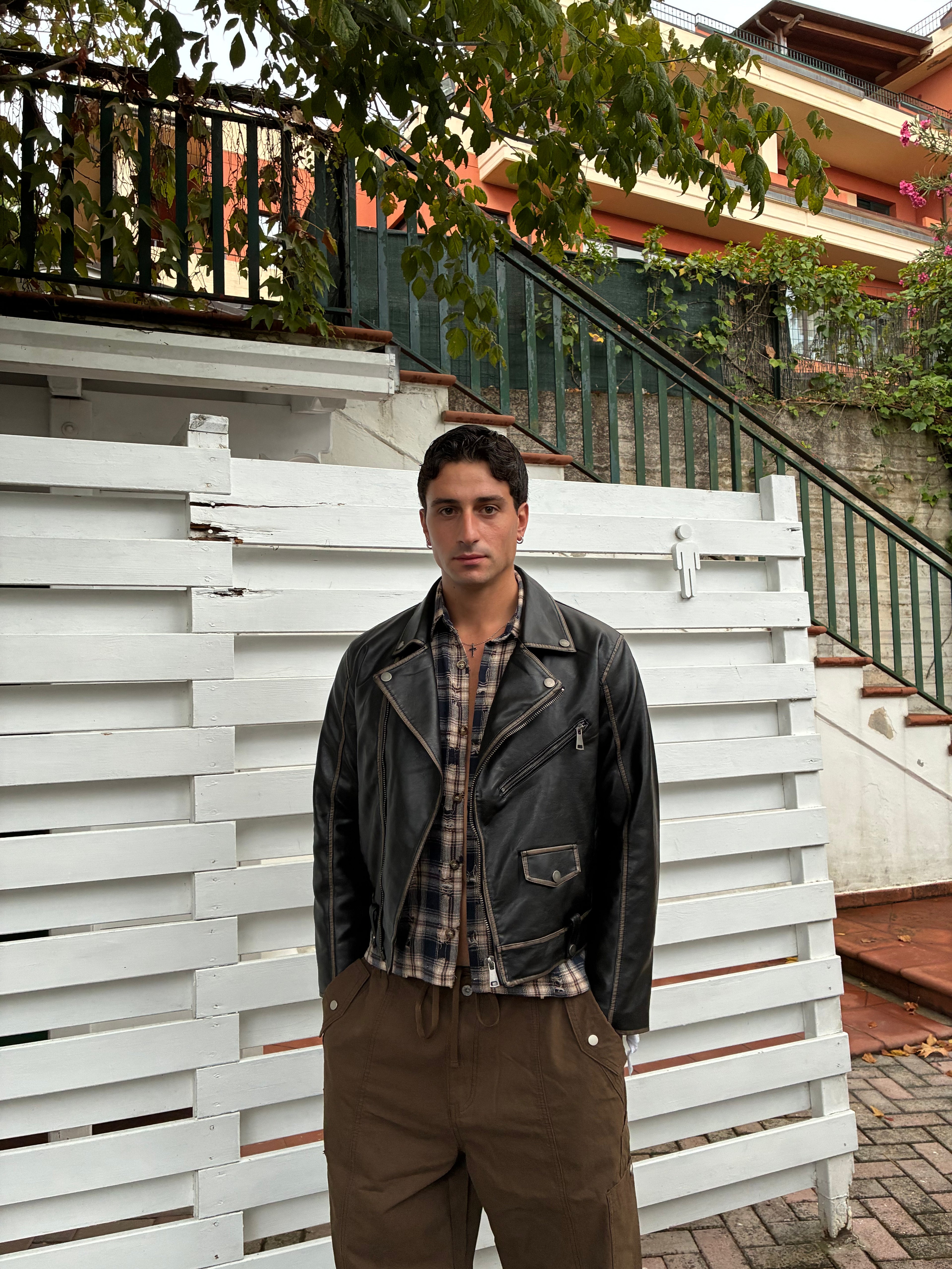Leather Brown Jacket - size S