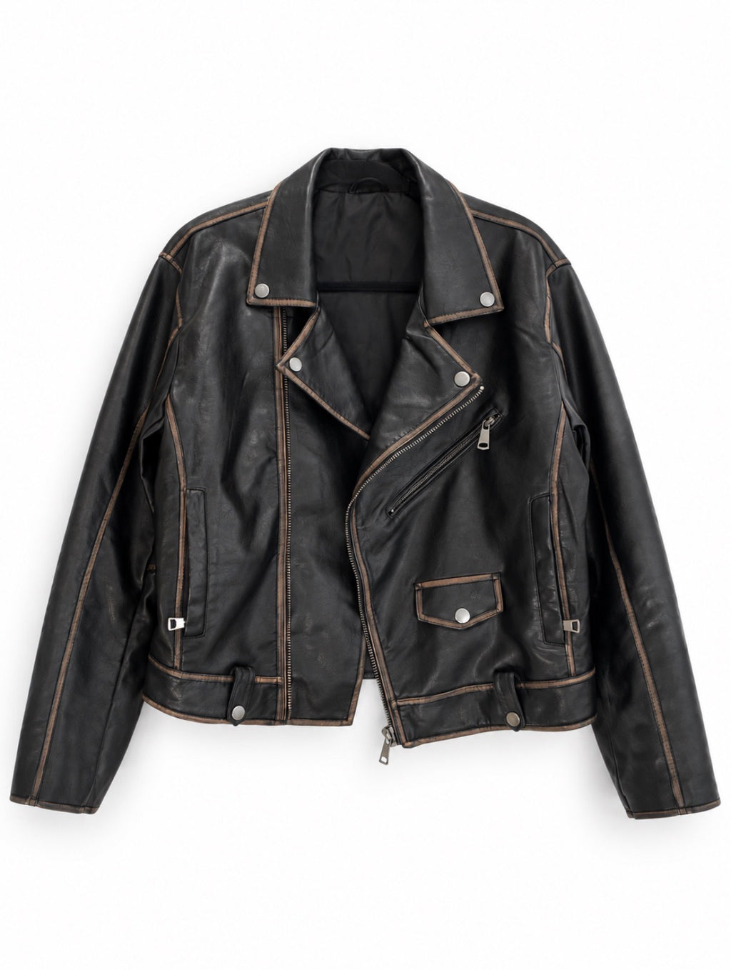 Leather Brown Jacket - size S