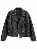Leather Brown Jacket - size S