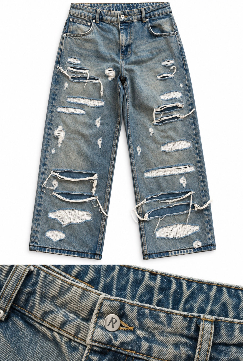 Represent R3D Double Destroyer Baggy Denim - size M